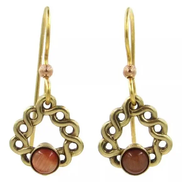 Open Twist Gold Tone Dangle Earrings - Picture 1 of 2